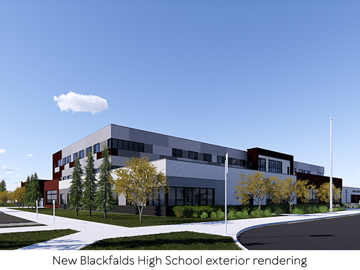 New Blackfalds High School exterior rendering